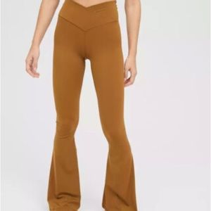 Aerie mustard crossover flare legging